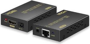 RYXN HDMI Extender Over Cat5e/6 1080P, HDMI Over Ethernet Extender 196ft/60m, HDMI Balun Using Single Power Supply POC Technology