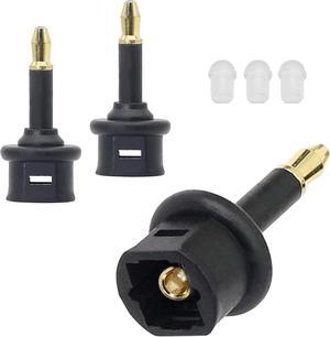 GELRHONR Digital Fiber Optic Toslink to 3.5mm Jack (Mini Toslink),Female to 3.5 mm Mini Male Optical Audio Connector Adapter3pack