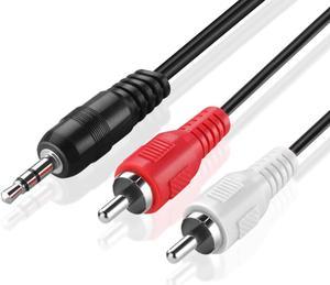 TNP 3.5mm to RCA Audio Cable (30 Feet) Bi-Directional Male to Male Nickel Plated Connector AUX Auxiliary Headphone Jack Plug Y Adapter Splitter Converter to Left/Right Stereo 2RCA Wire Cord