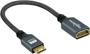 Mini HDMI to HDMI Adapter Mini HDMI Male to HDMI Female Cable Adapter Support 1080P Full HD 4K 3D for DSLR Camera Camcorder Graphics Card Laptop Tablet HDTV Projector0.6FT