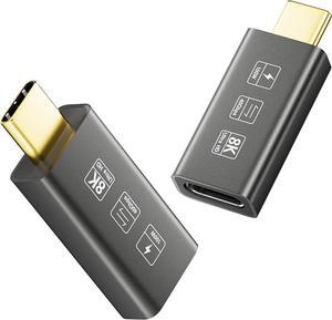 USB4 8K Extension Connector Thunderbolt 4 Compatible Type-c Male to Female Converter 8K@60Hz Video 240W Fast Charging 40Gbps Data Transfer (2 pcs Straight)
