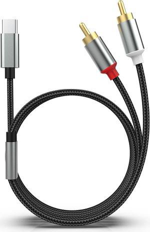 USB to 2-Male RCA Audio Aux Cable for PC Stereo Y Splitter Cord Jack  Adapter Compatible with USB A Laptop, Linux,Windows, Desktops and More  Device for