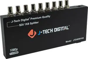 J-Tech Digital Premium Quality SDI Splitter 1x8 Supports SD-SDI, HD-SDI, 3G-SDI up to 1320 Ft (1 Input and 8 outputs)