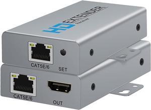 HDMI Extender Over Network IP Ethernet Kit Cat5e / Cat6 Cable 1080P @ 60Hz - Up to 164 ft - HDMI Loop Out POE Function Supported (Transmitter and Receiver)