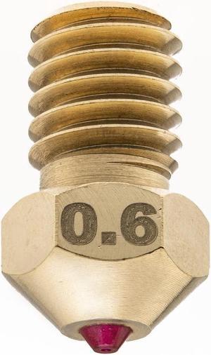 Ruby Nozzles for 3D Printers MK8 E3D Prusa Ender3 (E3DV6, 0.6mm)