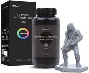 Official Creality Standard 3D Printer Resin, 405nm Fast UV-Curing Resin, Photopolymer Resin for High Precision Rapid LCD 3D Printing, Low Shrinkage & Excellent Fluidity, Grey 500G