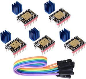 BIGTREETECH TMC2208 V3.0 Stepper Motor Driver with Heatsinks Stepstick Mute Driver for SKR V1.4 SKR 3 GEN L Ramps 1.4/1.5/1.6 3D Printer Control Board, Pack of 5pcs, Step/DIR Mode