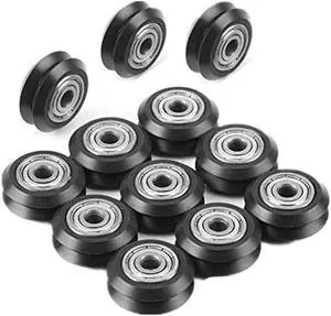 Double-V Type Wear-Resistant/Silent/Burr-Free V-Shape Wheel with 625ZZ Bearing V Slot Wheels for 3D Printer CNC Machines(Pack of 12pcs V-Wheel)