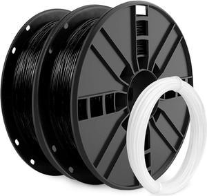 NOVAMAKER PLA Filament 1.75mm, Black PLA 3D Printer Filament Bundle with Cleaning Filament, 1kg Spool(2.2lbs) x 2, Dimensional Accuracy +/- 0.02mm, Fit Most FDM Printer (Black 2 Pack)