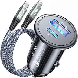 TECKNET USB Car Charger 54W 4-Port Car Phone Charger Adapter QC 3.0 Port  Cigarette Lighter Charger Fast Charging Adapter Compatible with iPhone 15  Pro