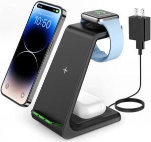 Wireless Charging Stand GEEKERA 3 in 1 Wireless Charger Dock Station for iPhone 14 Pro Max14 Pro14 Plus131211X8 Series Apple Watch UltraSE8765432 AirPods Pro3 Samsung Qi Phones