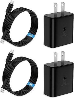 45W Samsung Charger USBC Super Fast Charger with 6FT Type C Charging Cable Cord Charger for Samsung Galaxy S23 UltraS23S23S22S22 UltraS22S21Z Fold 5Z Fild 5Galaxy Tab S8S8S7S7 2Pack