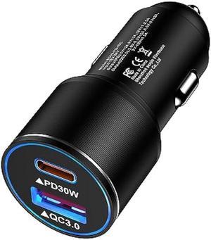 48W USB C Car Charger, All Metal 12V USB Outlet PD & QC 3.0 Fast Charge iPhone Car Charger Adapter Type C Flush Fit Car Plug for iPhone 14 13 12 11 Pro Max SE XR X,Samsung S23 S22 S21 S20 S10 A14 A54