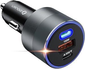 130W USB C Car Charger,Type C Car ChargerFast Charging Car Charger with 100W Cable PD/PPS 100W & PD/QC 30W Fast Charge Cigarette Lighter for iPhone 14 13 12 Pro Max XS Samsung Galaxy Google Pixel