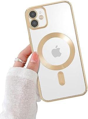 Yetagso for iPhone 11 Case, Electroplated Clear iPhone 11 Protective Phone Case, Support Wireless Charging, Anti-Scratch, Gold Edge