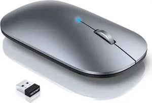 TECKNET Wireless Mouse, BT5.0/3.0 2.4GHz Silent Computer Mouse with USB Receiver,4000DPI Rechargeable Portable Bluetooth Mouse for Laptop/MacBook/Pro/iPad/Windows