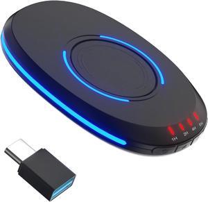 Ultra Slim LED Mouse Mover Device jiggler with Random Interval Timer, Mouse Mover Undetectable & Realistic Movement, Driver-Free Mouse jiggler for Laptop, with a Type C-USB Converter