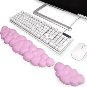 Cloud Wrist Rest,Keyboard Wrist Rest and Mouse Wrist Rest,Memory Foam Wrist Rest for Computer Keyboard Ergonomic Wrist Rest for Relieve Wrist & Arm Pain,Cute Wrist Rest for Office Computer Laptop