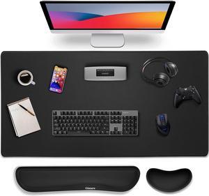 Gimars 3 in1 Mouse Pad and Keyboard Wrist Rest Set, Large Memory Foam Mouse Pad Wrist Rest Support for Typing Pain Relief, Wrist Rest Set for Gaming, Desk, Office, Home, 31.5x12 inch, Black