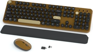 Ergonomic Wireless Keyboard & Mouse Combo (Coffee-Black) Ergonomic Wireless Keyboard & Mouse Combo (Coffee-Black)