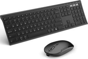 Bluetooth Keyboard Mouse, Multi-Device Wireless Keyboard and Mouse Combo, Dual-Mode(Bluetooth + Bluetooth + USB), Ultra Slim, Rechargeable, for Windows/Mac OS (Black)
