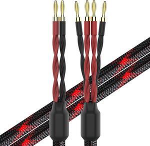 k4B-2B Bi-Wire Speaker Cable (2 banana plugs - 4 banana plugs), 1pair set (total 12banana plugs), k4B-2B (1.5M(4.92ft))