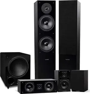 Fluance Elite High Definition Surround Sound Home Theater 5.1 Speaker System Including 3-Way Floorstanding Towers, Center Channel, Rear Surround Speakers and a DB10 Subwoofer - Black Ash (SX51BR)