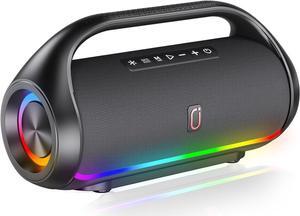 Portable Bluetooth Speaker Wireless: IPX5 Waterproof Speaker Boom Music Box with Disco Light for Indoor Outdoor Parties, Powerful Bass Stereo Sound Loud Speaker Support USB/TF Card/AUX/FM/TWS
