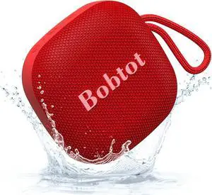 Bobtot Bluetooth Speaker Portable Wireless Speakers - 16 Hours Playtime Waterproof Speaker, Loud Stereo Sound, Mini Speaker with TWS, Built-in Mic, Strap to Carry for Home Travel Sport, Red