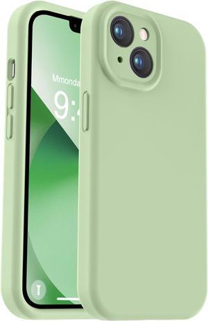 Compatible with iPhone 13 Case, Liquid Silicone Upgrade [Camera Protection] [Soft Anti-Scratch Microfiber Lining] Shockproof Phone Case for iPhone 13 6.1 inch - Matcha