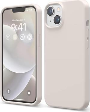 Compatible with iPhone 14 Case, Liquid Silicone Case, Full Body Protective Cover, Shockproof, Slim Phone Case, Anti-Scratch Soft Microfiber Lining, 6.1 inch (Stone)