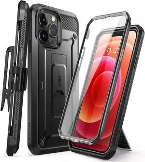 for iPhone 13 Pro Max Case with Screen Protector (Unicorn Beetle Pro), [Built-in Stand & Belt Clip] Heavy Duty Full-Body Rugged Kickstand Protective Phone Case for iPhone 13 Pro Max, Black