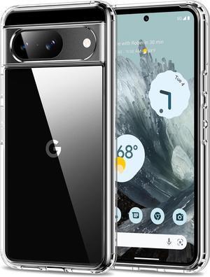 HOOMIL for Google Pixel 8A Case Clear [Anti-Yellowing] Anti-Scratch Transparent Hard Back and Soft Edge [Military Grade Drop Protection] Shockproof Phone Cover - Crystal Clear