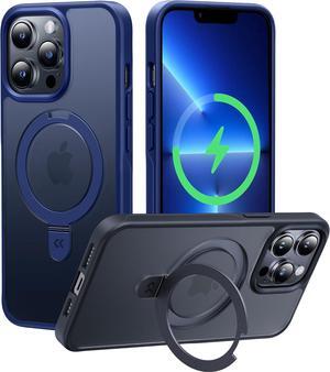 CASEKOO Designed for iPhone 13 Pro Case with Magnetic Invisible Stand [Military Drop Protection] [Compatible with MagSafe] Shockproof Slim Translucent Matte Case for Men Women 6.1 Inch 2021, Blue