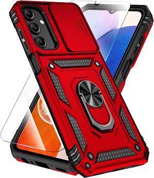 SunStory for Samsung Galaxy A15 5G Case with HD Screen Protector & Slide Camera Cover & Kickstand, Samsung A15 5G Case [Military-Grade] Phone Case for Samsung Galaxy A15 5G (Red)
