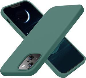 for iPhone 13 Case, iPhone 14 Case, Silicone Ultra Slim Shockproof Protective Phone Case with [Soft Anti-Scratch Microfiber Lining], 6.1 inch, Midnight Green
