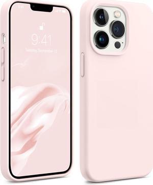 AOTESIER iPhone 13 Pro Max Phone Case, Liquld Silicone Case [Military Shockproof Protection] Anti-Scratch Soft Microfiber Lining Flexible Bumper Case for iPhone 13 Pro Max, 6.7 inch, Chalk Pink