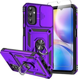 for Galaxy A14 5G Phone Case,Galaxy A14 5G Case,with Screen Protectors and Camera Cover,[Military Grade] 16ft.Drop Tested Cover with Magnetic Kickstand Protective Case for Samsung A14 5G, Purple