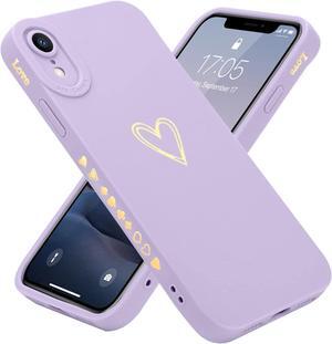 Teageo Compatible with iPhone Xr Case 6.1 inch for Women Girls, Cute Luxury Love Heart [Soft Anti-Scratch Full Camera Lens Protective Cover] Silicone Girly ShockProof Phone Case for iPhone Xr-Purple