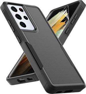 for Samsung Galaxy S24 Ultra Case: Dual Layer Protective Heavy Duty Cell Phone Cover Shockproof Rugged with Screen Protector - Military Protection Bumper Tough - Samsung Galaxy S24 Ultra 2024, Black