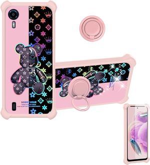 jioeuinly Cricket Debut S2 Case Compatible with AT&T Calypso 4 Phone Case U380AC U380AA Cover [with Tempered Glass Screen Protector][Ring Support][Colorful Reflect Light] IMDF-JXX