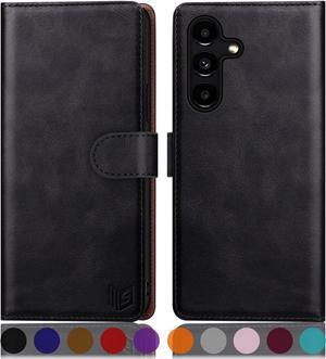 SUANPOT for Samsung Galaxy S24 5G Wallet case with RFID Blocking Credit Card Holder,Flip Book PU Leather Protective Cover Women Men for Samsung S24 Phone case Black