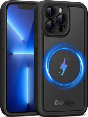 COOLQO Magnetic for iPhone 13 Pro Case [Compatible with MagSafe] iPhone 13 Pro Magnetic Case, Mil-Grade Drop Protection iPhone 13 Pro Phone Case, Shockproof Protective Cover for iPhone 13 Pro, Black