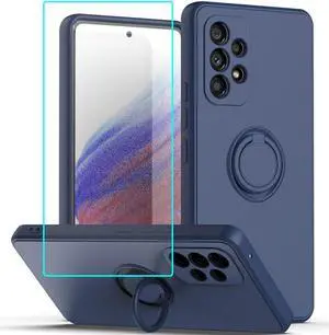 for Gabb Phone 3 Pro Case with Screen Protector,for Gabb Phone 3 Pro Phone Case Magnetic Car Ring Kickstand Slim Soft Silicone with Full Camera Protection Shockproof Cover for Gabb Phone 3 Pro Blue