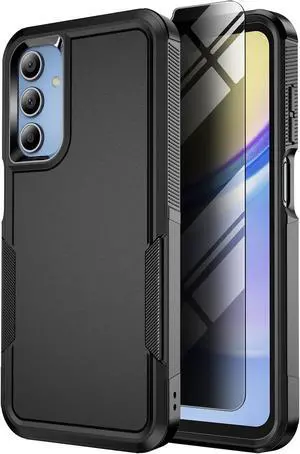 jaroco for Samsung Galaxy A15 5G Phone Case with [1 Pcs Anti-Peeping Film] [Shockproof] [Dropproof] [Military Grade Drop Tested] with Non-Slip Removable Heavy Duty Full Body Phone Case 6.5 Inch-Black