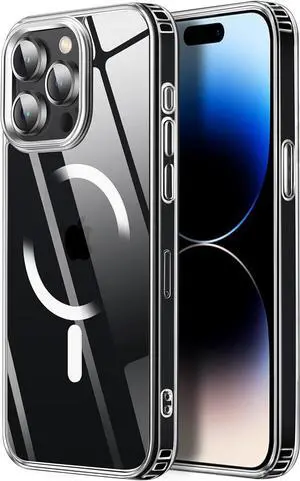 Tigowos Compatible with iPhone 15 Pro Max case [Fits MagSafe][10FT Drop Resistant] Crystal Clear Shockproof Slim Fit iPhone 15 Pro Max Phone Cases, Clear