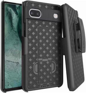 for Google Pixel 8 Case with Belt Clip Holster, Kickstand Slim Cover Phone Case for Google Pixel 8 - Black