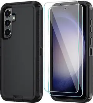 ONOLA for Samsung Galaxy S24+ / S24 Plus Case with HD Screen Protector [Not fit S24 / S24 Ultra], Samsung S24+Plus Phone Case,Heavy Duty Case for Samsung S24 Plus 6.7" (Black)