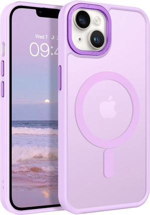 for iPhone 14 Plus Phone Case, iPhone 14 Plus Magnetic Case [Compatible with MagSafe] Translucent Matte Slim Shockproof Women Men Girl Protective Case for iPhone 14 Plus 6.7",Light Purple
