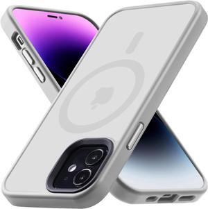 Strong Magnetic Case for iPhone 12/12 Pro [Compatibilty with MagSafe] Protective Shockproof Cover Phone Case for iPhone 12/12Pro 6.1" Matte Grey